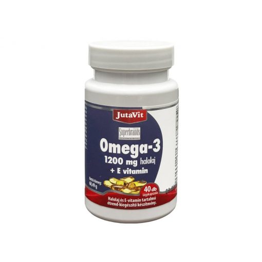 JutaVit Omega-3 1200mg Halolaj+E vitamin lágykapszula 40db