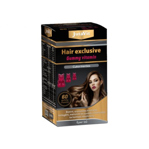 JutaVit Hair Exclusive Gummy gumivitaminin Cukormentes 60db - Eper